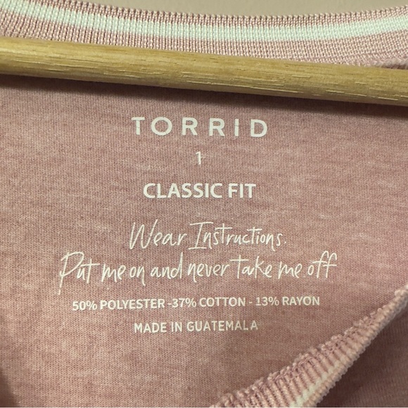 Torrid Triblend Crew Neck Ringer Tank Pink Women Size 1X - Picture 5 of 6